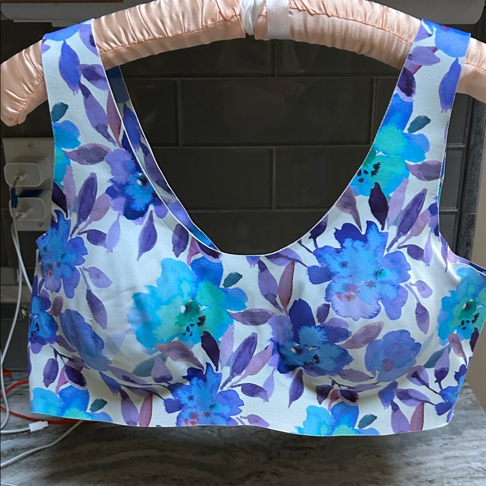 Knix Luxelift Pullover Bra Wireless Painted Bloom XXL FLORAL Padded run yoga gym